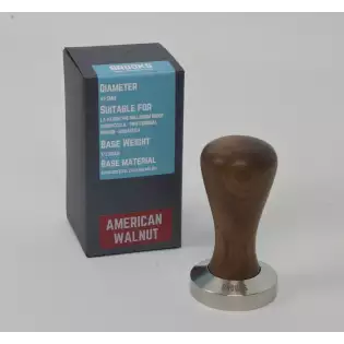 Pavoni pre-millenium tamper 49.5mm almerikaans walnoot