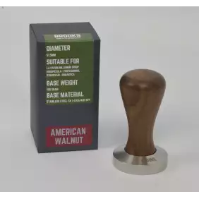 Pavoni millenium tamper 51.5mm amerikaans walnoot