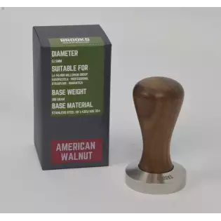 Pavoni millenium tamper 51.5mm amerikaans walnoot