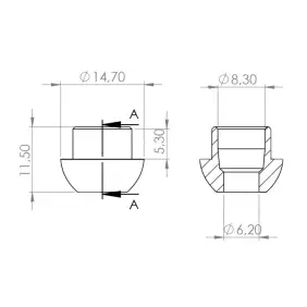 Messing soldeer fitting 8mm voor 3/8"moer