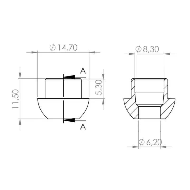 Messing soldeer fitting 8mm voor 3/8"moer