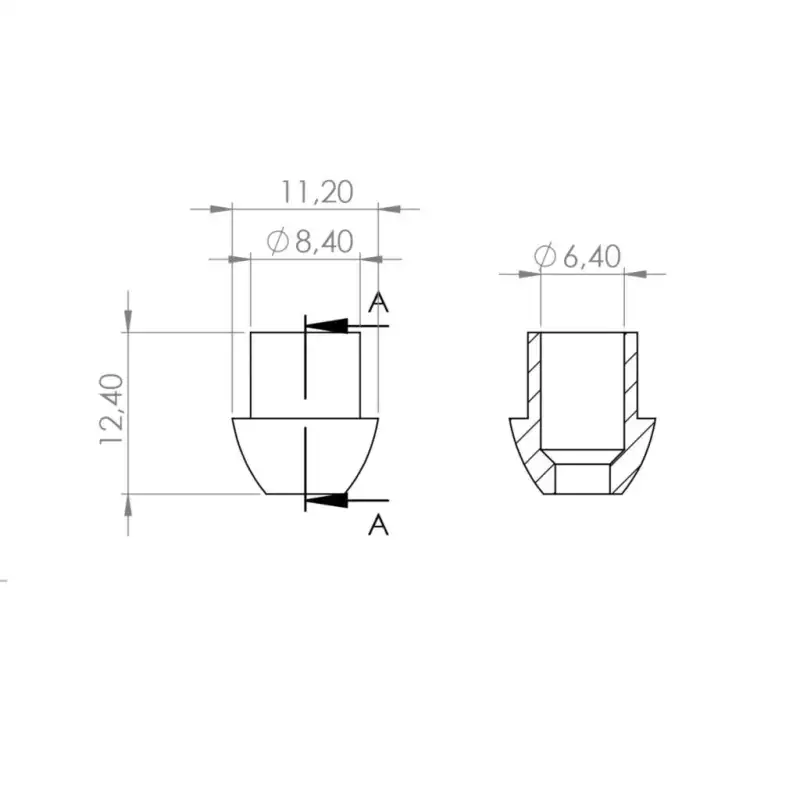 Soldeer fitting dia 6 mm nut 1/4"