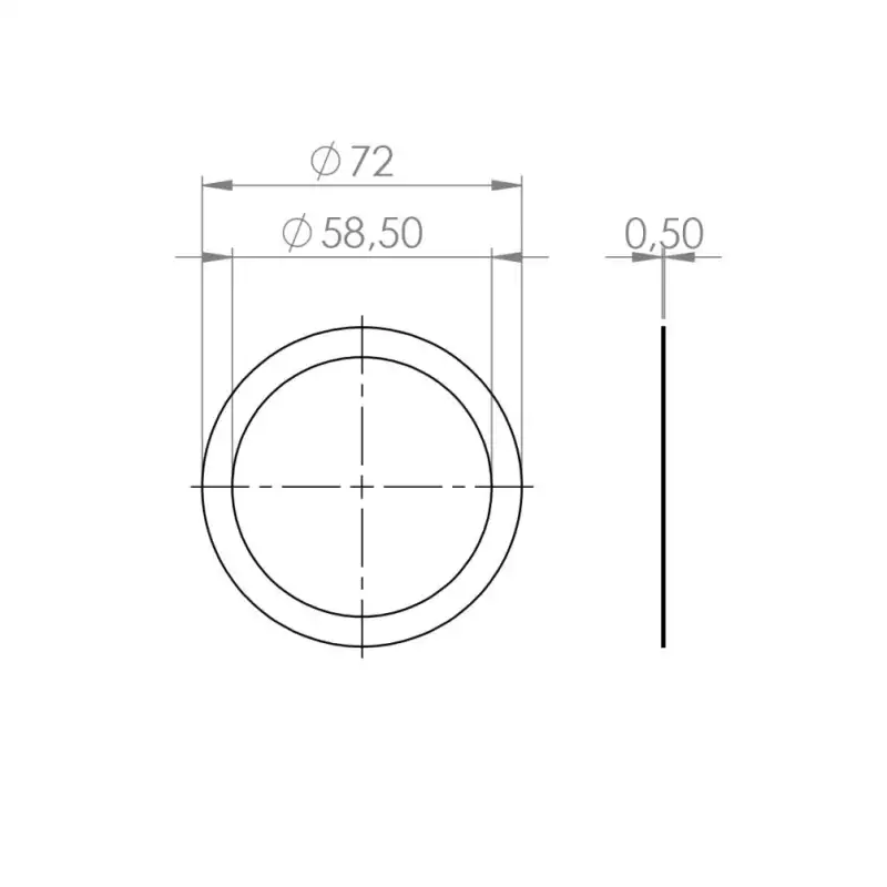 Portafilter pakking vuller 72x58x0.8mm