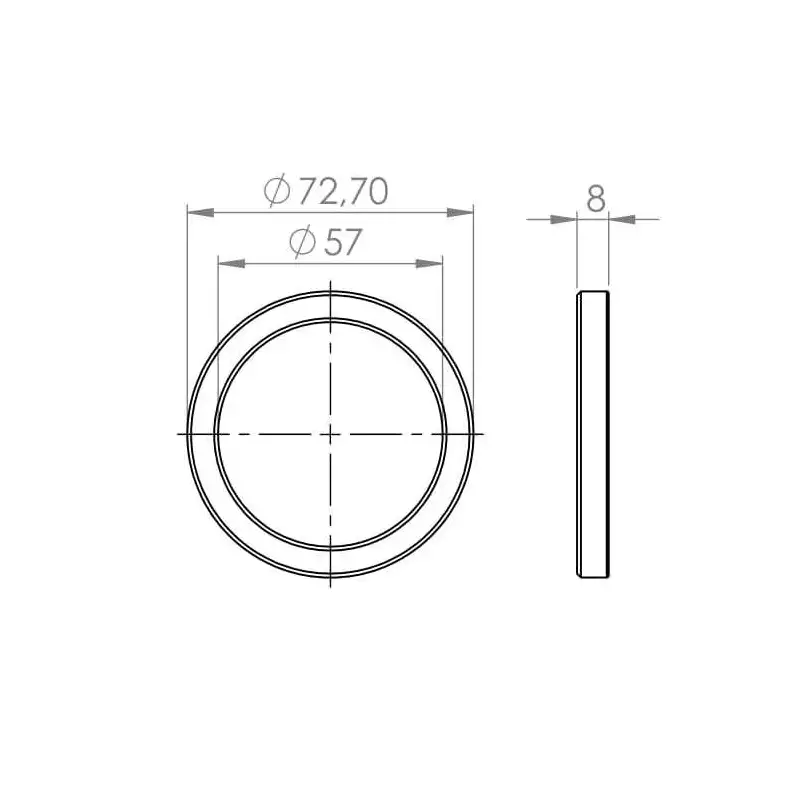 portafilter platte pakking 72.5x57x8 mm